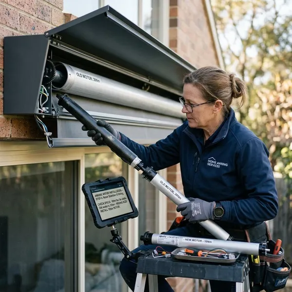 Stappenplan voor zonnescherm motor vervangen